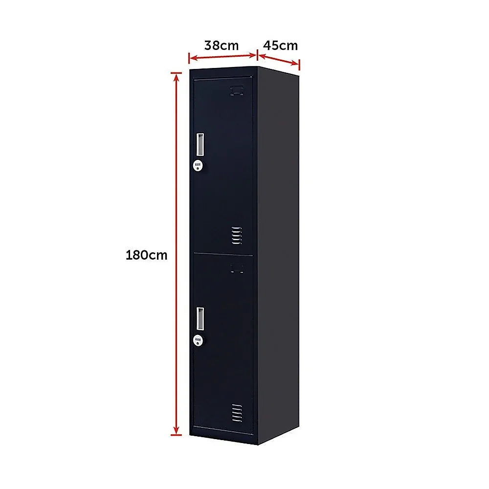 2-Door Vertical Locker for Office Gym Shed School Home Storage - Mekamart Australia