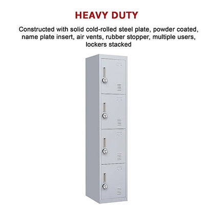 4-Door Vertical Locker for Office Gym Shed School Home Storage - Mekamart Australia