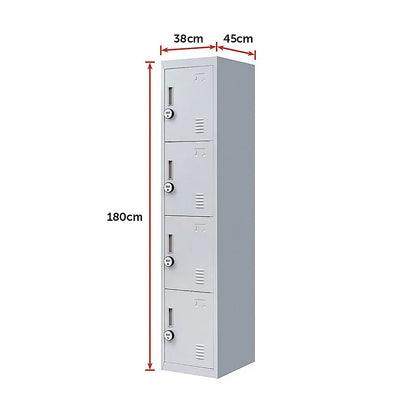 4-Door Vertical Locker for Office Gym Shed School Home Storage - Mekamart Australia