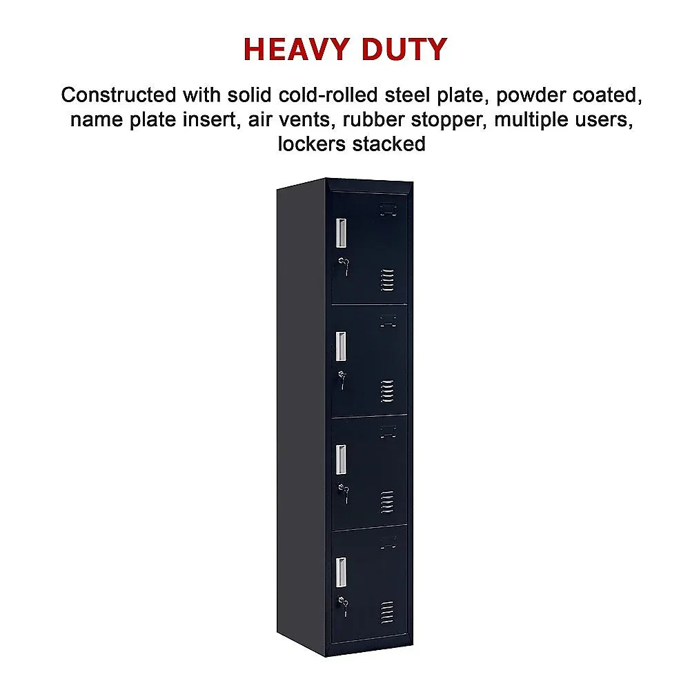 4-Door Vertical Locker for Office Gym Shed School Home Storage - Mekamart Australia