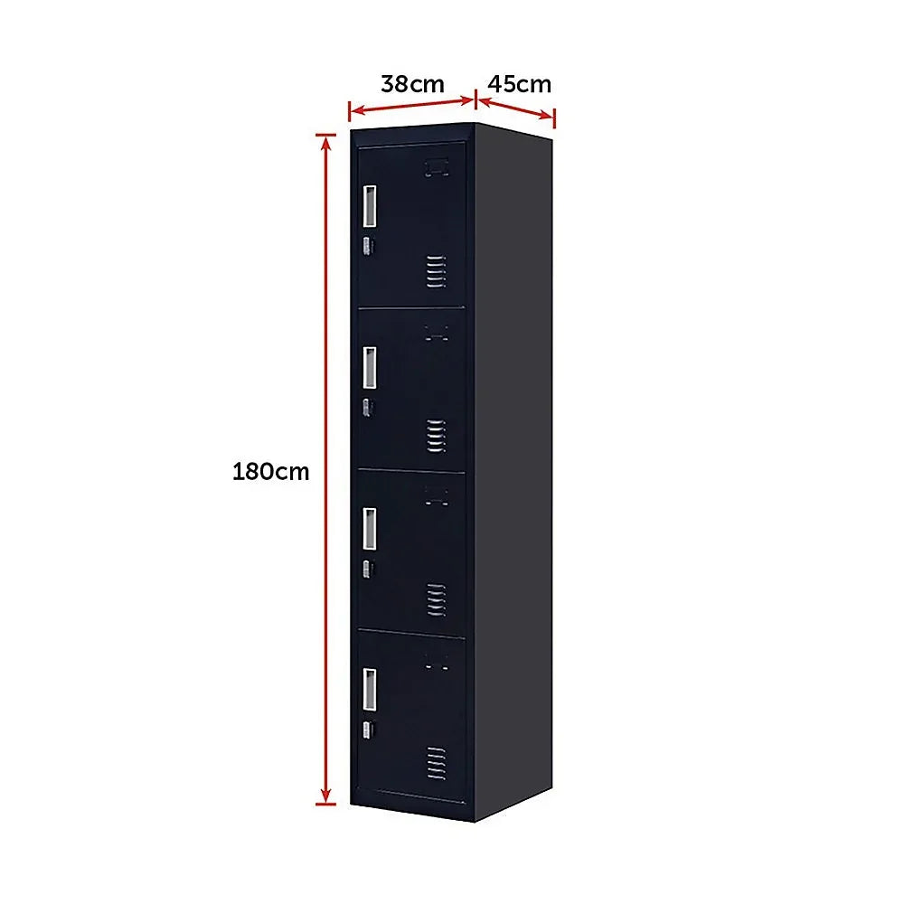 4-Door Vertical Locker for Office Gym Shed School Home Storage - Mekamart Australia