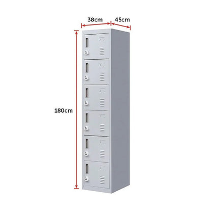 6-Door Locker for Office Gym Shed School Home Storage - Mekamart Australia
