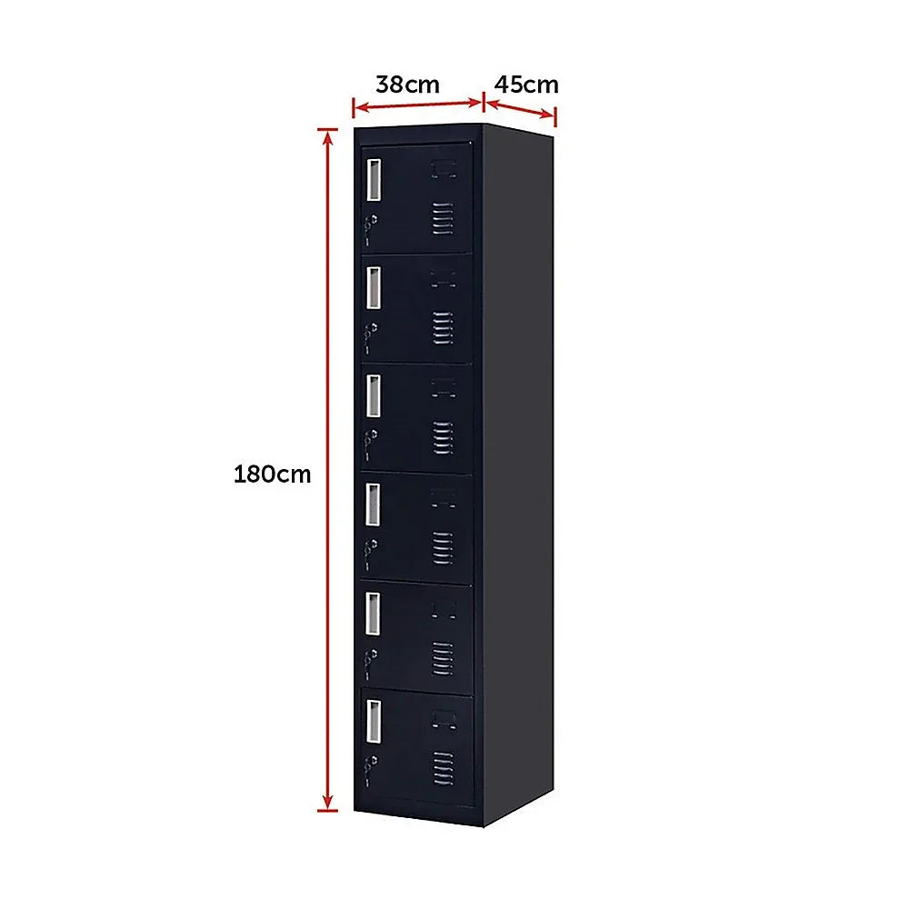 6-Door Locker for Office Gym Shed School Home Storage - Mekamart Australia