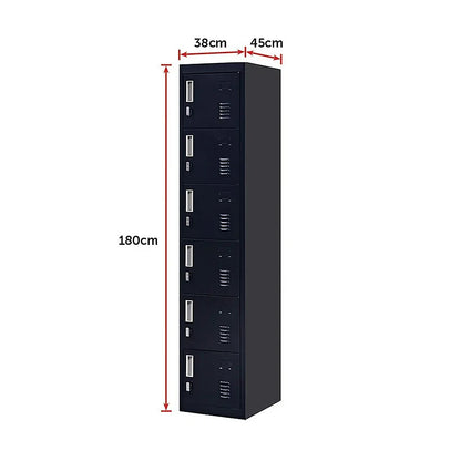 6-Door Locker for Office Gym Shed School Home Storage - Mekamart Australia