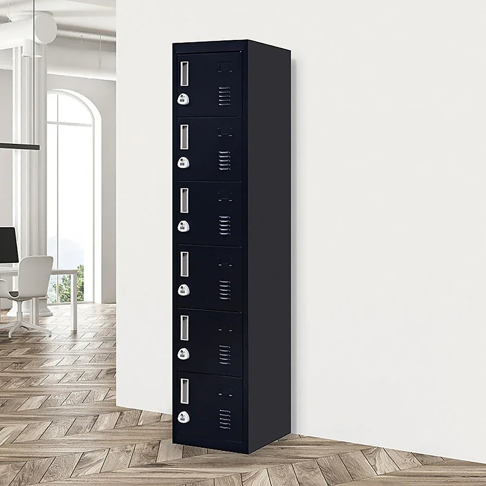 6-Door Locker for Office Gym Shed School Home Storage - Mekamart Australia