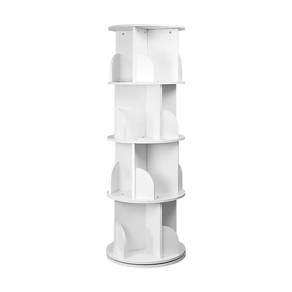 360-degree Rotating 4 Tier Display Shelf Bookcase Organiser - Mekamart Australia