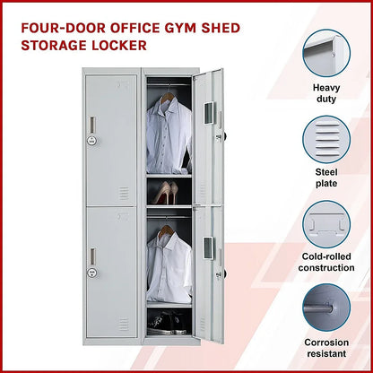 Four-Door Office Gym Shed Storage Locker - Mekamart Australia
