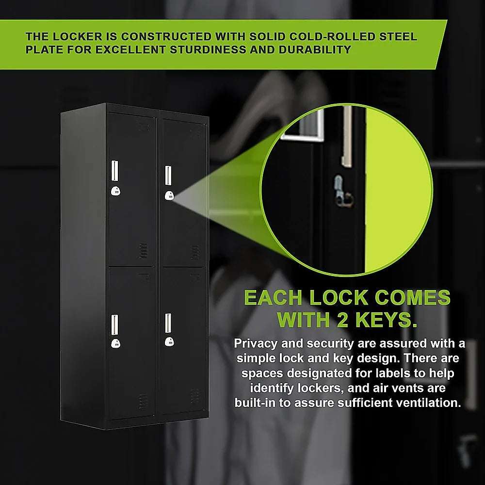 Four-Door Office Gym Shed Storage Locker - Mekamart Australia