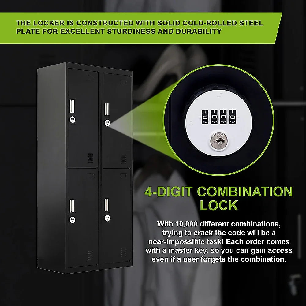 Four-Door Office Gym Shed Storage Locker - Mekamart Australia
