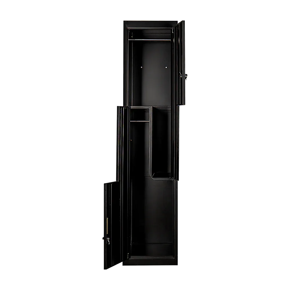Black Two-Door L-shaped Office Gym Shed Storage Lockers - Mekamart Australia