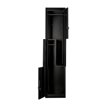 Black Two-Door L-shaped Office Gym Shed Storage Lockers - Mekamart Australia