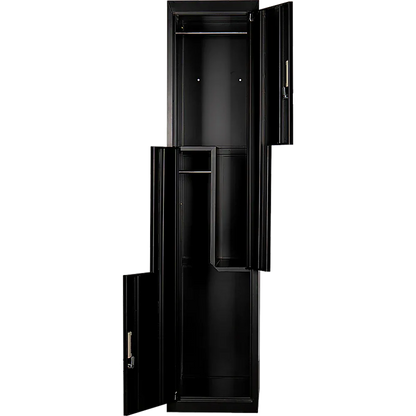 Black Two-Door L-shaped Office Gym Shed Storage Lockers - Mekamart Australia