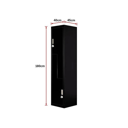 Black Two-Door L-shaped Office Gym Shed Storage Lockers - Mekamart Australia