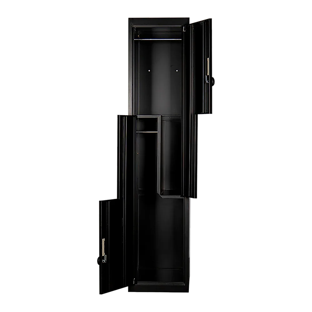 Black Two-Door L-shaped Office Gym Shed Storage Lockers - Mekamart Australia