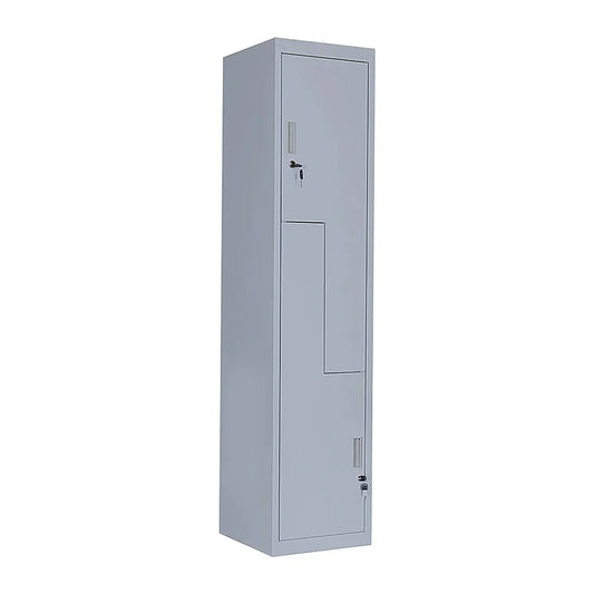 Grey Two-Door L-shaped Office Gym Shed Storage Lockers - Mekamart Australia