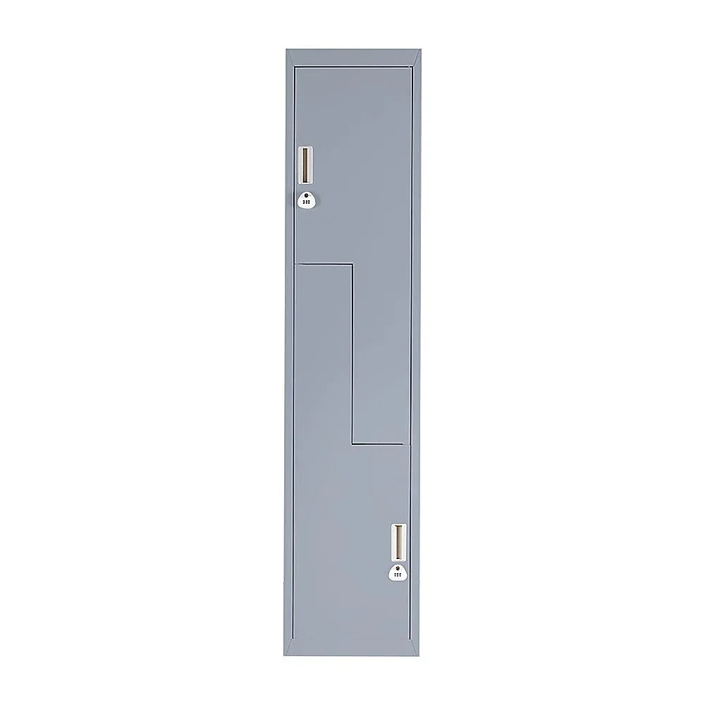 Grey Two-Door L-shaped Office Gym Shed Storage Lockers - Mekamart Australia