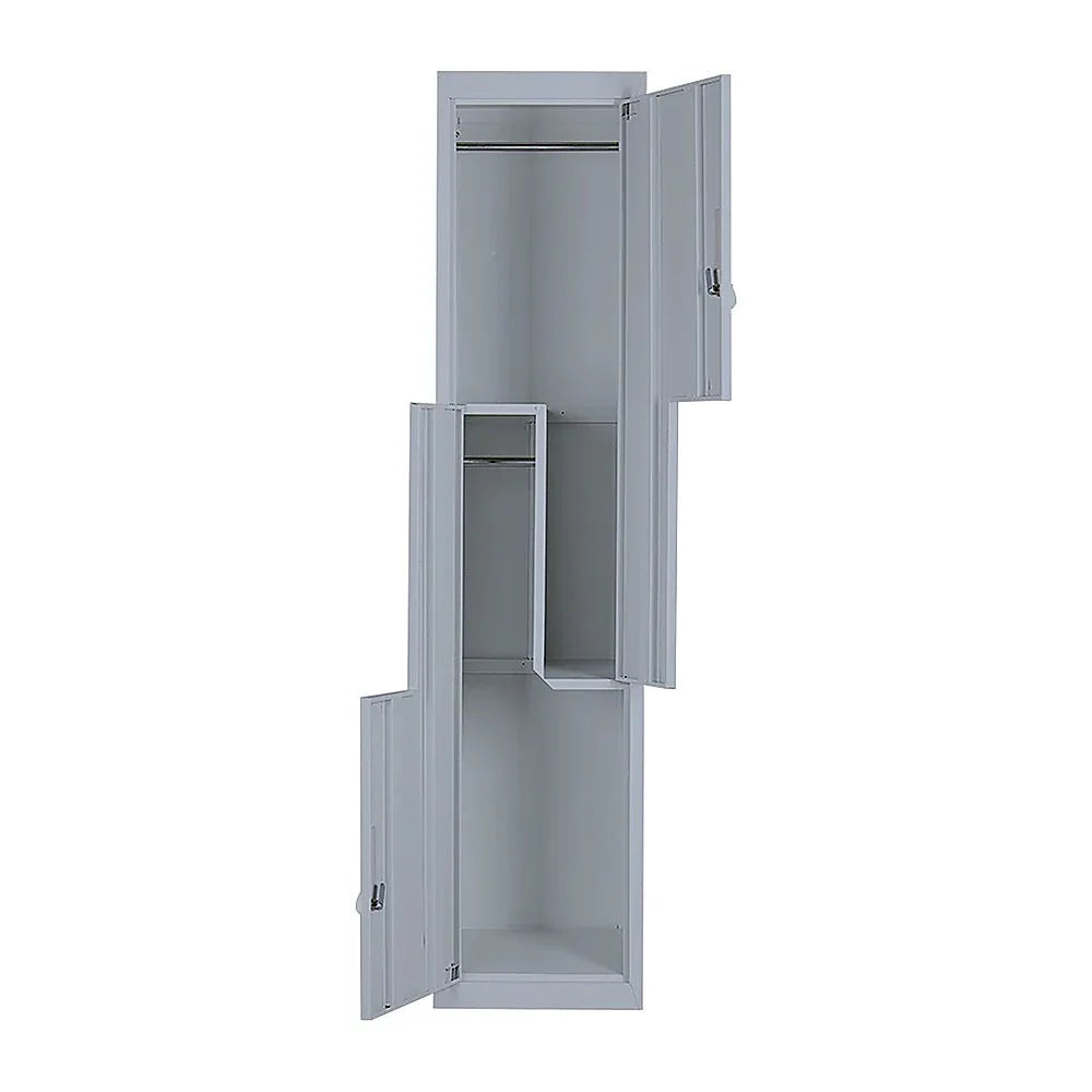 Grey Two-Door L-shaped Office Gym Shed Storage Lockers - Mekamart Australia