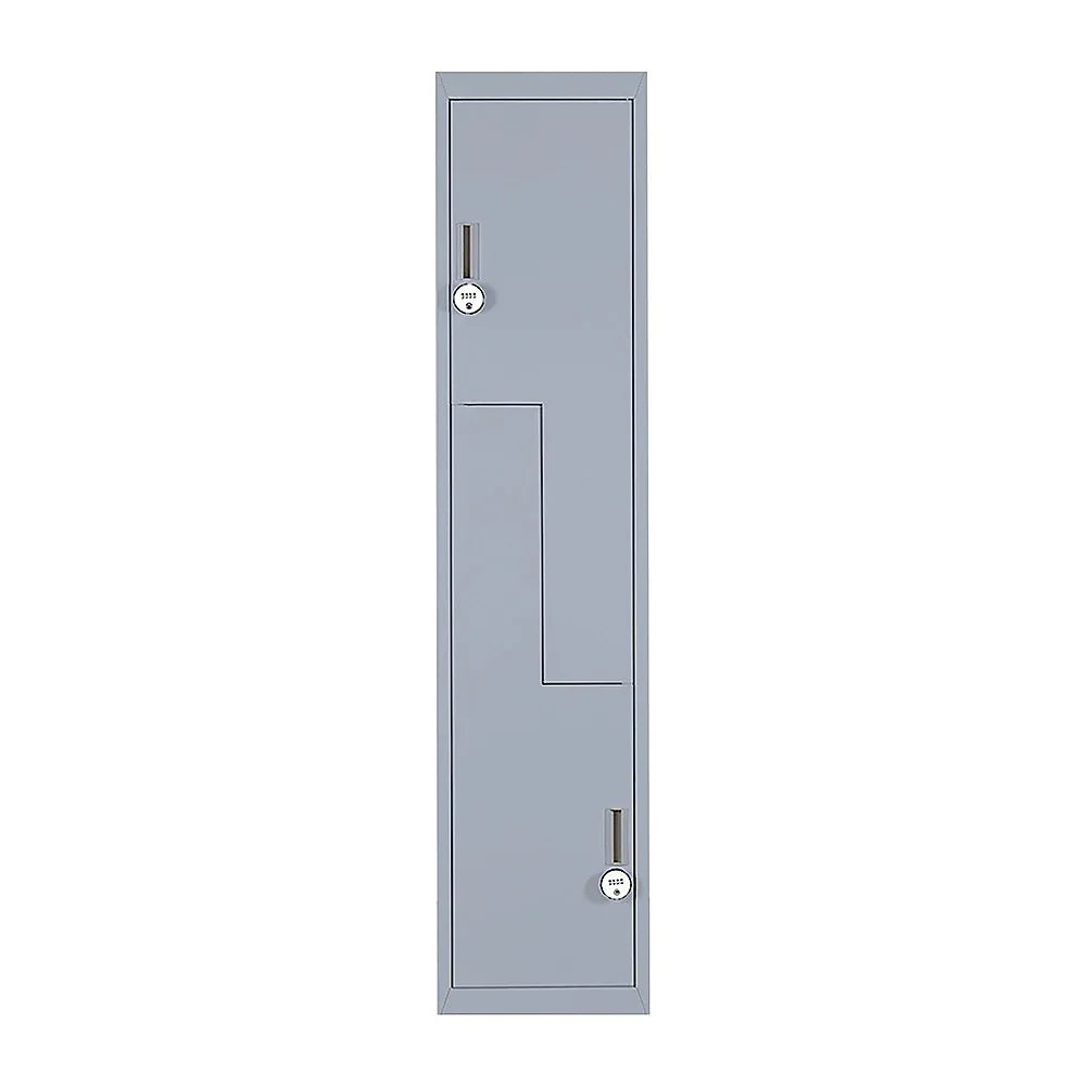 Grey Two-Door L-shaped Office Gym Shed Storage Lockers - Mekamart Australia