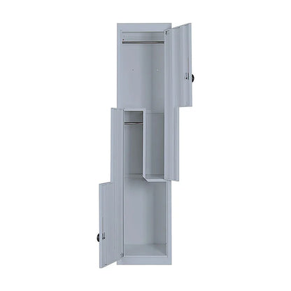 Grey Two-Door L-shaped Office Gym Shed Storage Lockers - Mekamart Australia