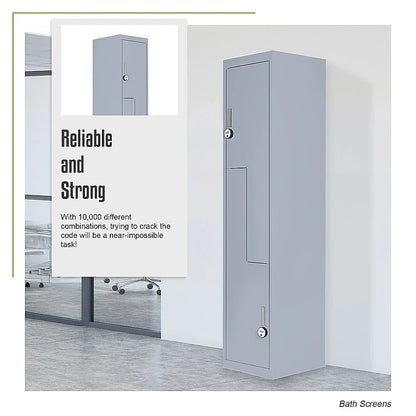 Grey Two-Door L-shaped Office Gym Shed Storage Lockers - Mekamart Australia