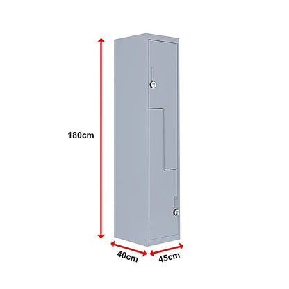 Grey Two-Door L-shaped Office Gym Shed Storage Lockers - Mekamart Australia