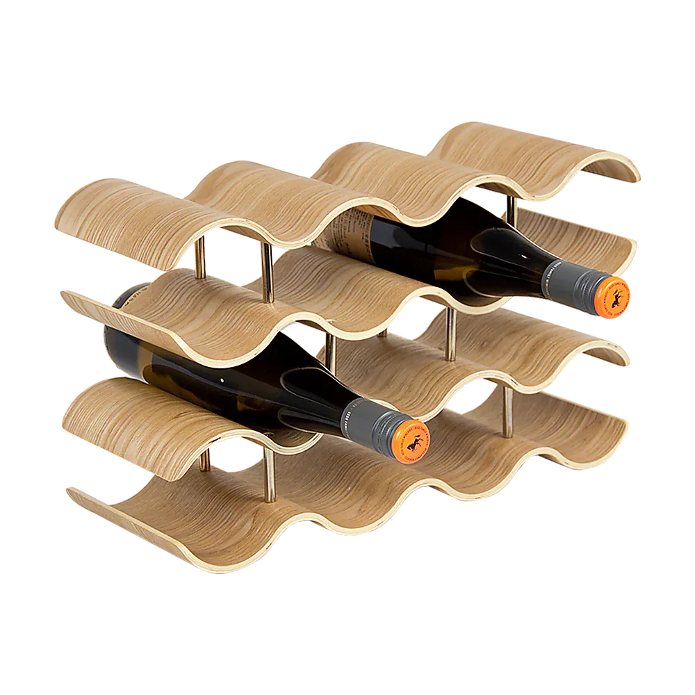 Wooden Wave Wine Rack/Creative Home Grape Wine Holder Shelf Cabinet/Bottle Rack - Mekamart Australia