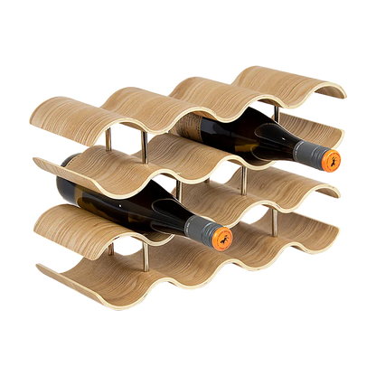 Wooden Wave Wine Rack/Creative Home Grape Wine Holder Shelf Cabinet/Bottle Rack - Mekamart Australia