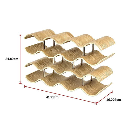 Wooden Wave Wine Rack/Creative Home Grape Wine Holder Shelf Cabinet/Bottle Rack - Mekamart Australia