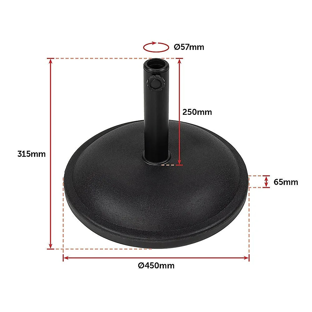 20kg Patio Sun Umbrella Base Durable Parasol Garden Stand Cement Round - Mekamart Australia