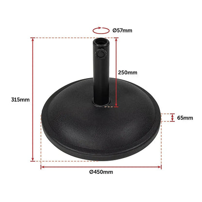 20kg Patio Sun Umbrella Base Durable Parasol Garden Stand Cement Round - Mekamart Australia