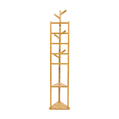 Clothes Coat Rack Garment Stand Shelf Wooden Tree Hanger Bag Hat Hook Holder - Mekamart Australia