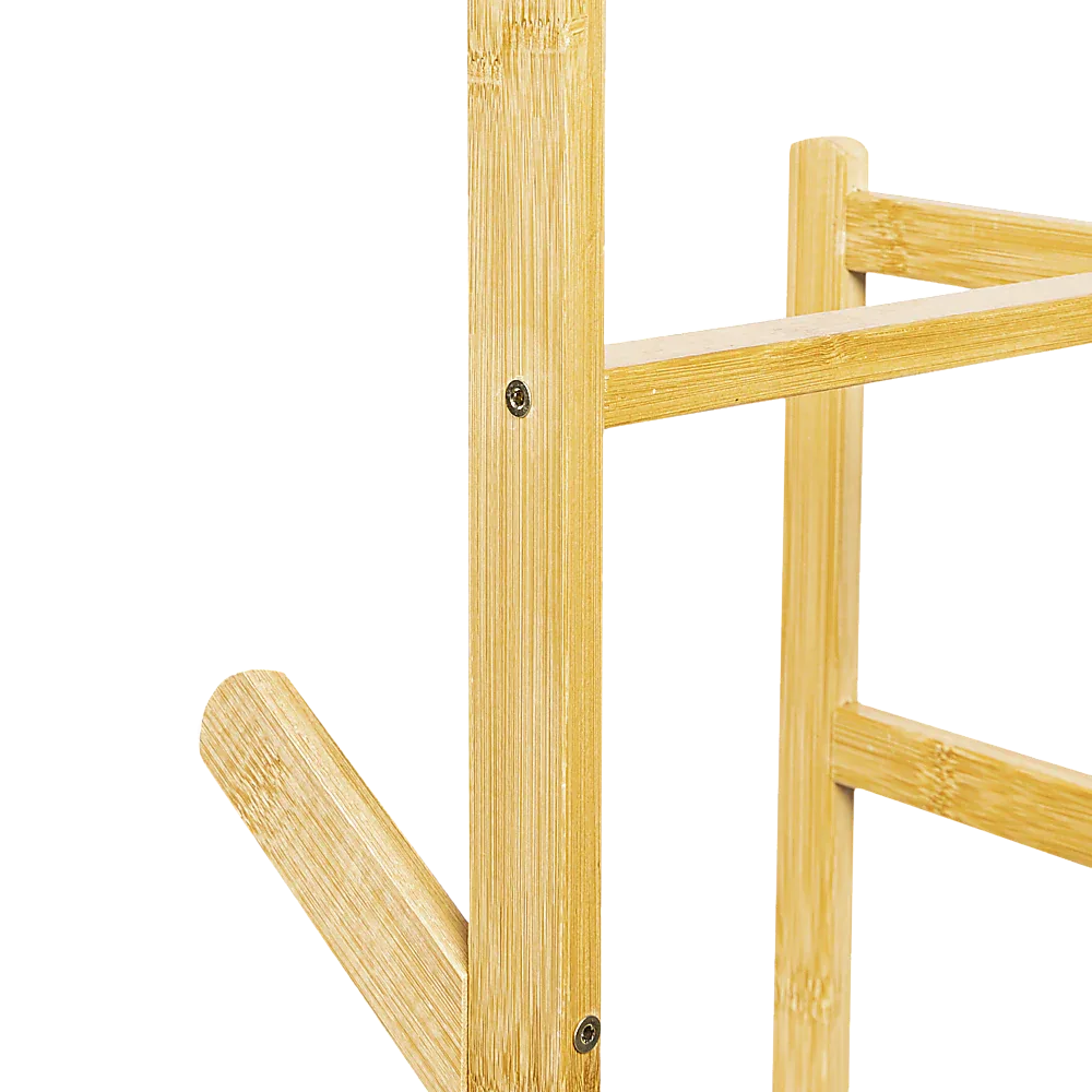 Clothes Coat Rack Garment Stand Shelf Wooden Tree Hanger Bag Hat Hook Holder - Mekamart Australia