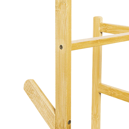Clothes Coat Rack Garment Stand Shelf Wooden Tree Hanger Bag Hat Hook Holder - Mekamart Australia