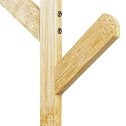 Clothes Coat Rack Garment Stand Shelf Wooden Tree Hanger Bag Hat Hook Holder - Mekamart Australia