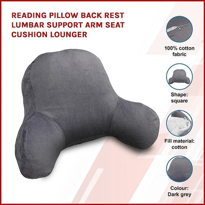 Reading Pillow Back Rest Lumbar Support Arm Seat Cushion Lounger - Mekamart Australia