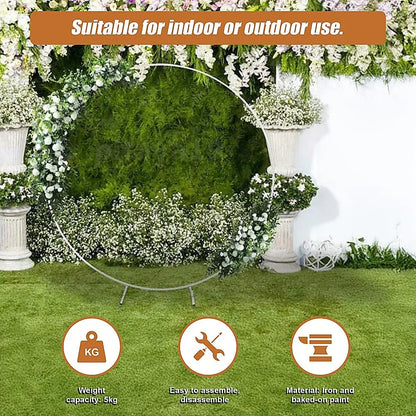 2M Wedding Hoop Round Circle Arch Backdrop Flower Display Stand Frame Background - Mekamart Australia