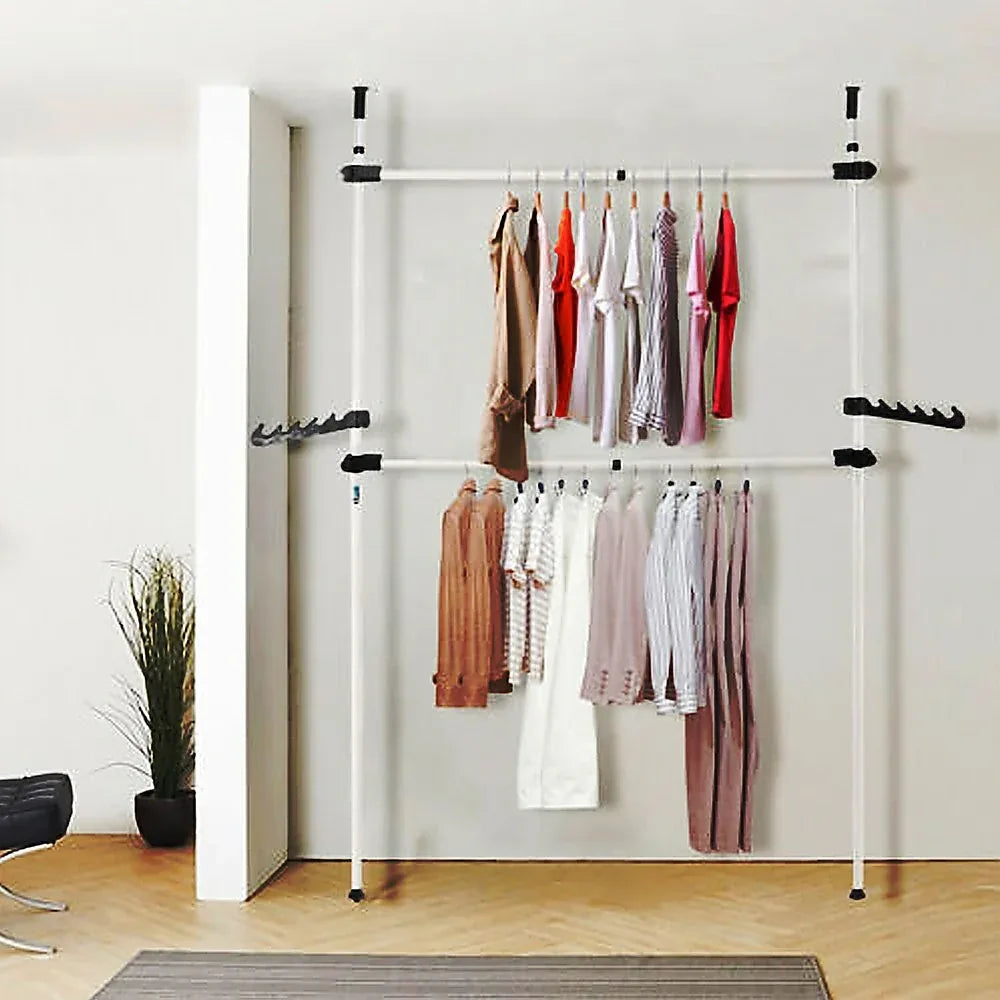Heavy Duty Adjust Clothes Rail Storage Garment Shelf Hanging Display Stand Rack - Mekamart Australia