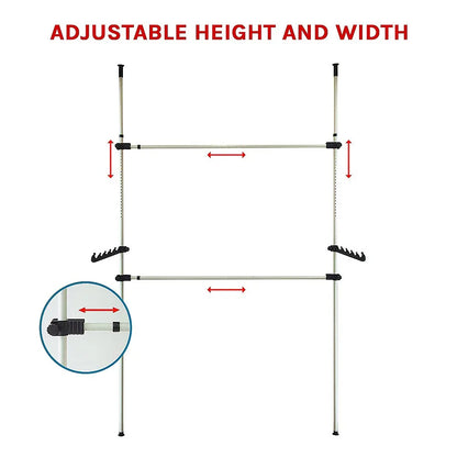 Heavy Duty Adjust Clothes Rail Storage Garment Shelf Hanging Display Stand Rack - Mekamart Australia