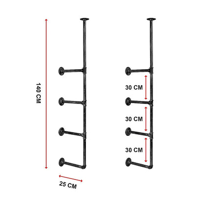Wall Shelves Display Bookshelf Industrial DIY Pipe Shelf Rustic Brackets - Mekamart Australia