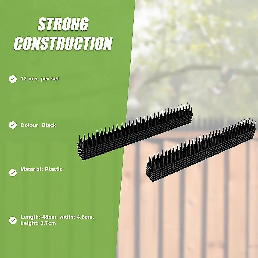 12pc Bird Spikes Human Cat Possum Mouse Pest Control Spiked Fence Wall Deterrent - Mekamart Australia