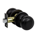 Door Handle Set Passage Function Round Black