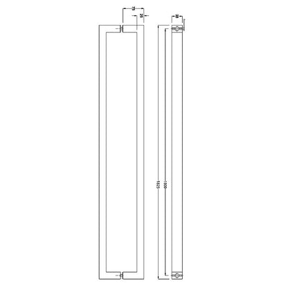 Entrance Door Pull Handle Matte Black 1800mm