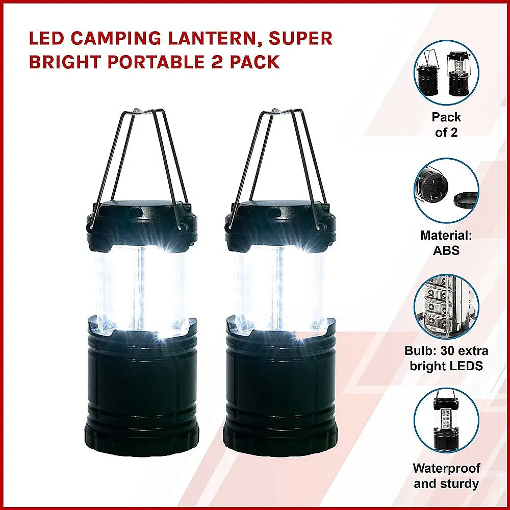 LED Camping Lantern, Super Bright Portable 2 Pack - Mekamart Australia