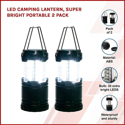 LED Camping Lantern, Super Bright Portable 2 Pack - Mekamart Australia