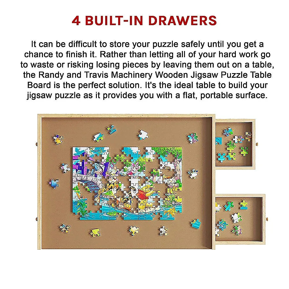 Wooden Jigsaw Puzzle Table Board Storage Table Tray Puzzle For Adult Kid - Mekamart Australia