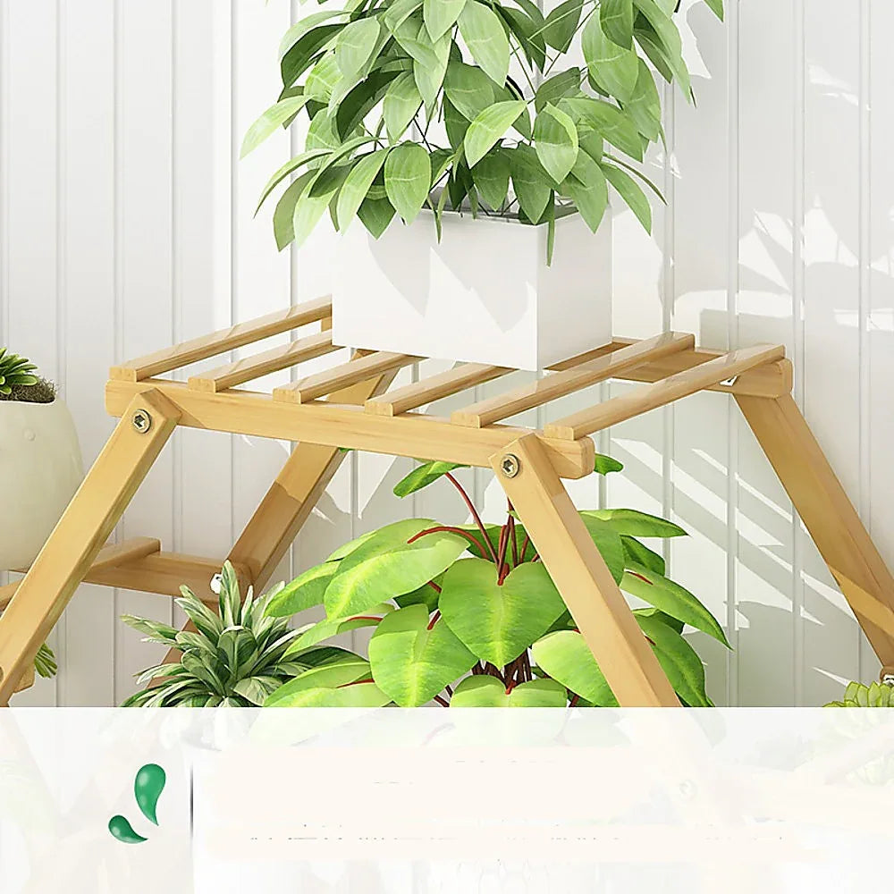 Bamboo Multilayer Flower Plant Bonsai Rack Shelf Stand Porch Lawn Patio - Mekamart Australia