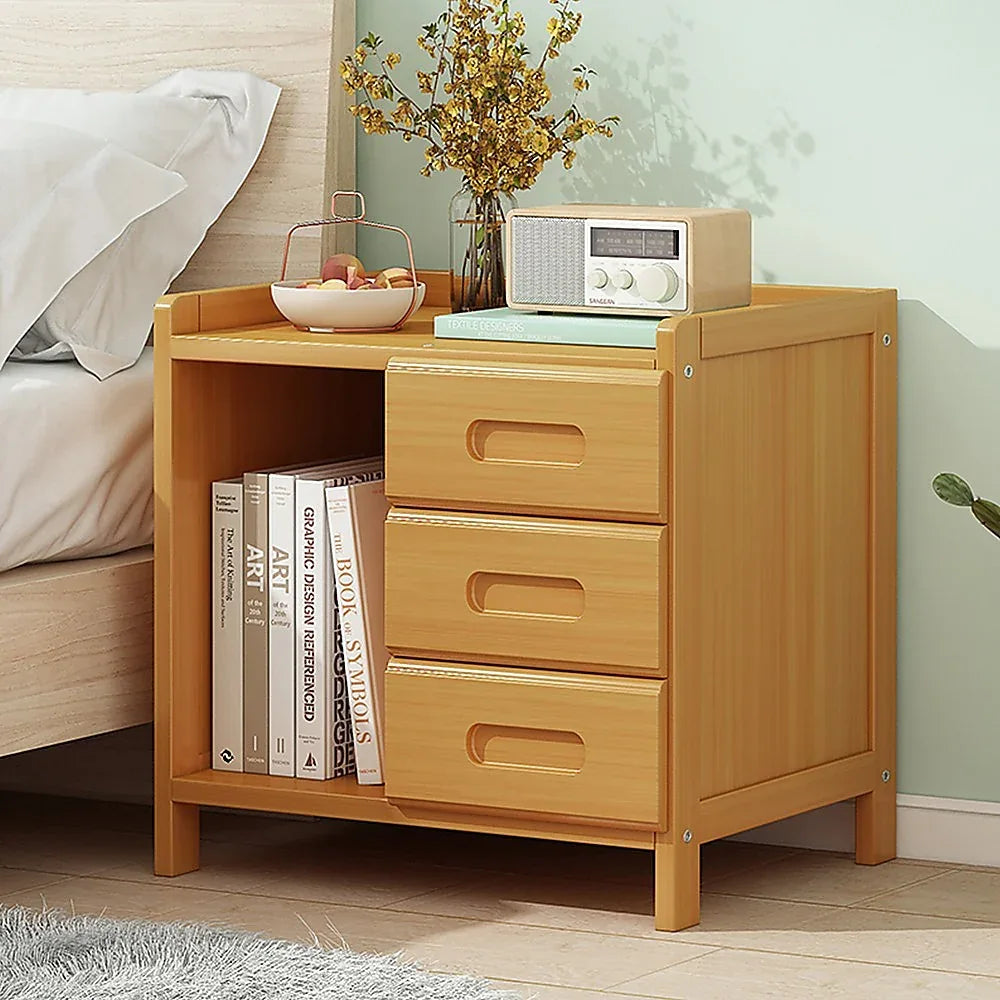 Bamboo Bedside Table Nightstand Storage Bedroom Sofa Side Stand - Mekamart Australia