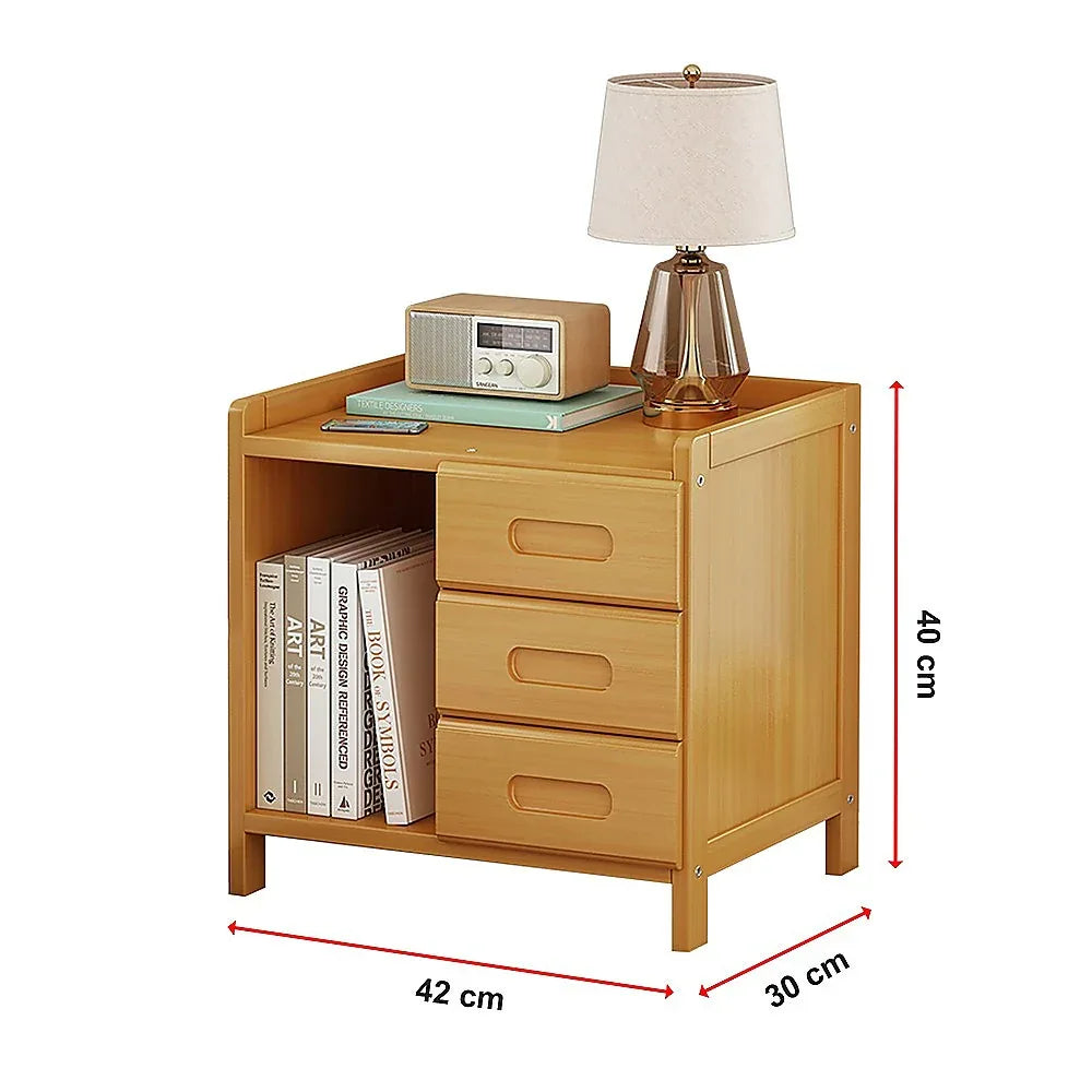Bamboo Bedside Table Nightstand Storage Bedroom Sofa Side Stand - Mekamart Australia