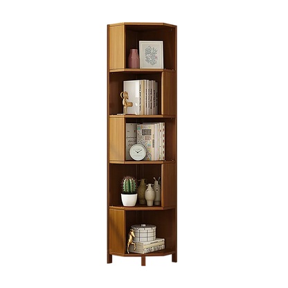 5-Shelf Corner Bookcase Industrial Bookshelf Display Storage Stand - Mekamart Australia