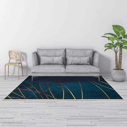 200x300cm Large Floor Teal Blue Rug – Modern Area Carpet for Bedroom & Lounge - Mekamart Australia